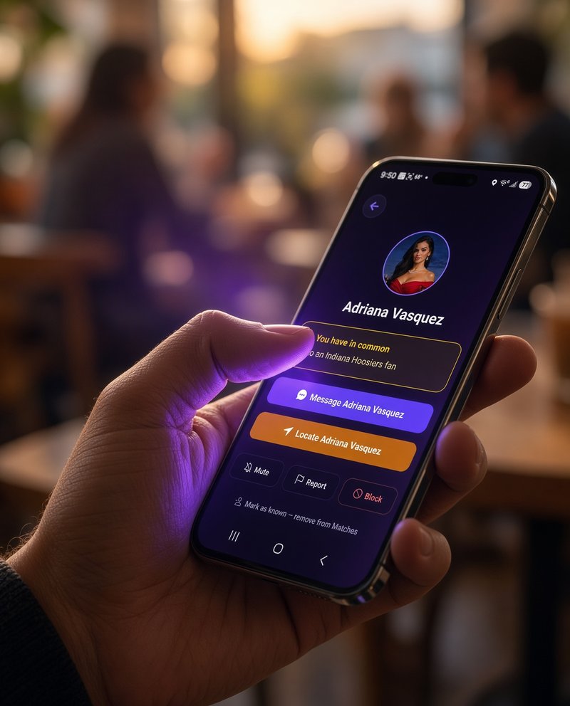 Checking a match on Periyo at a café