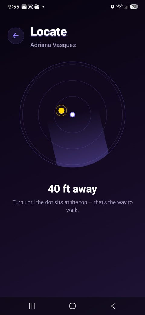 Locate radar screen
